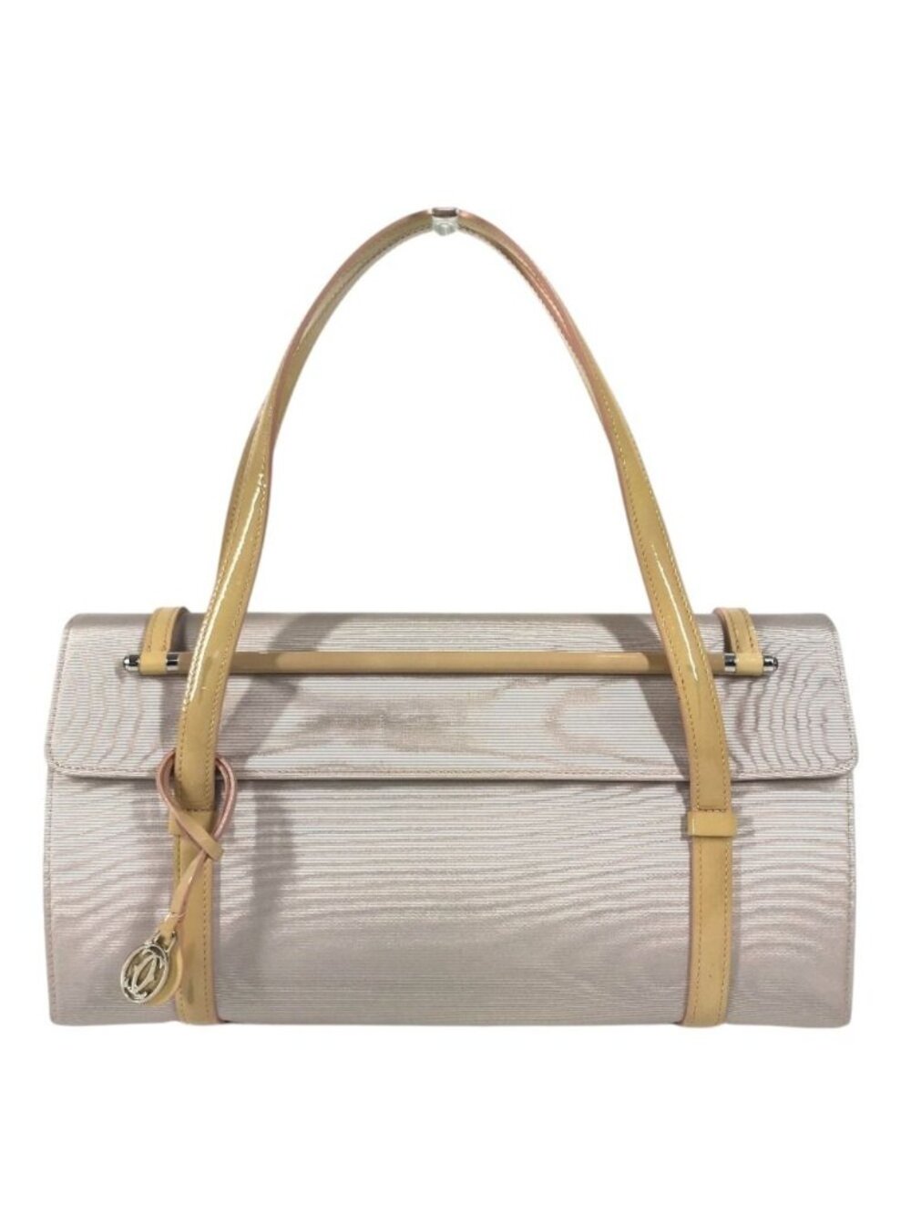 Cartier Handbag Cabochon Logo Canvas Beige